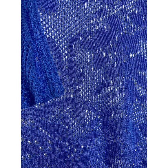 Emaline Woman Blue Lace Open Cardigan Wrap Duster sz 3X NWT - Picture 5 of 12